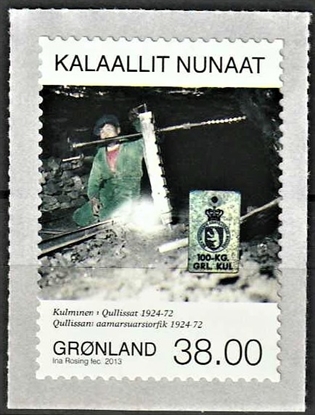 FRIMÆRKER GRØNLAND | 2013 - AFA 635E - Minedrift i Grønland IV. - 38,00 kr. flerfarvet - Postfrisk